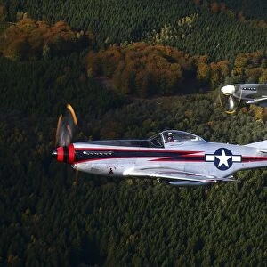 P-51 Cavalier Mustang with Supermarine Spitfire fighter warbirds