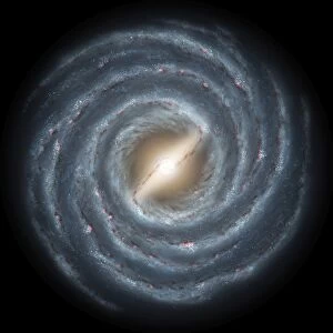 A view of our own Milky Way Galaxy and its central bar as it might appear if viewed