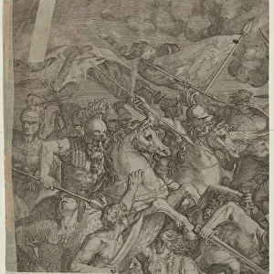 Battle of the Milvian Bridge (fragment) (verso), 1500s. Creator: Unknown