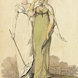 Fashion Plate (Morning Walking Dresses), 1808. Creator: John Bell