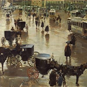 La Puerta del Sol, Madrid. Artist: Martinez Cubells, Enrique (1874-1947)