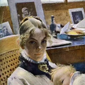 A Studio Idyll: the Artists Wife and their Daughter Suzanne, 1885 (1945). Artist: Carl Larsson