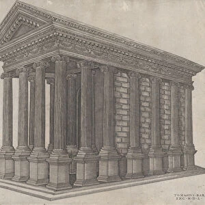Temple of Fortuna, Rome, 1550. 1550. Creator: Nicolas Beatrizet