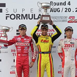 2016 Japanese Formula 3 Championship. Motegi, Japan. 20th - 21st August 2016. Rd 11 & 12. Round 11 Winner Jann Mardenborough ( #22 B-MAX NDDP F3 ) 2nd position Tadasuke Makino ( #12 TODA FIGHTEX ) 3rd position Sho Tsuboi ( #37 ZENT TOM'S F314)