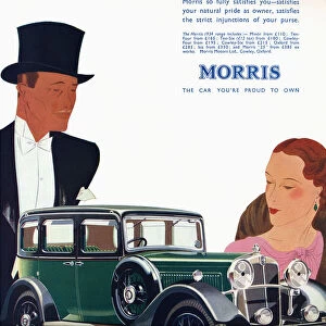 Detail Of An Art Deco Style Advertisement For The Morris Car. From The Illustrated London News, Christmas Number, 1933