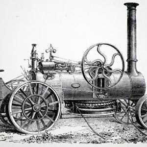 Illustration depicting a steam locomotive