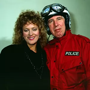 Comedian Rikki Fulton with Barbara Dickson in the television programme Supercop