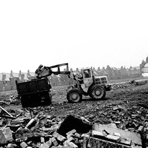 Demolition of the old terraced houses in and around Scotswood Road area of Elswick in