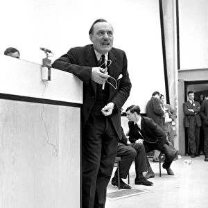 Enoch Powell former Government minister seen here making a speech at Reading University
