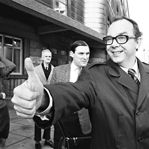 Eric Morecambe leaves hospital for home, November 1968. Comedian Eric Morecambe