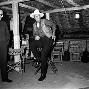 John Wayne November 1963 on the set of the film Circus World