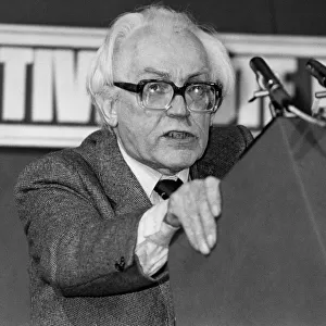 Labour Party leader Michael Foot making his speech, which lasted 45 minutes