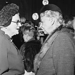 Lady Churchill and Elenor Roosevelt and seen here at a luncheon held at Foyles in London