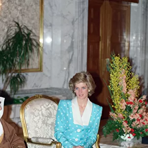 Princess Diana at the Bayan Palace during her and Prince Charles
