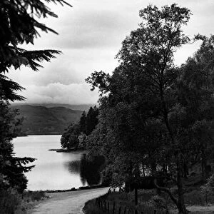 Roadside view of Loch Ard, a body of fresh water in the Loch Lomond