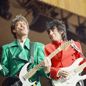 The Rolling Stones performing at Wembley Stadium, London, England