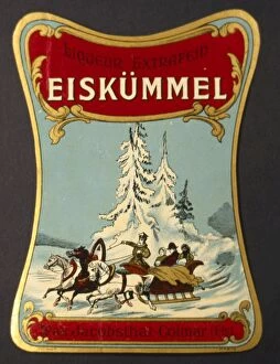 Label design for Eiskummel liqueur